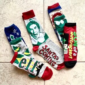 Elf Buddy Movie Funny Adult Unisex Christmas Socks 7 Pairs NWOT